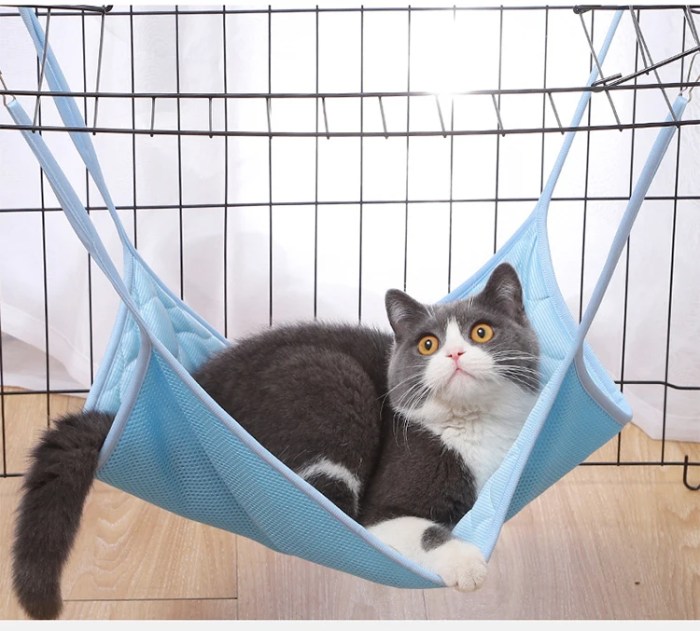 Stylish cat hammock for pet comfort